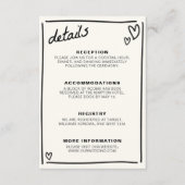 Gezeichnet Hochzeit Begleitkarte (Vorderseite)