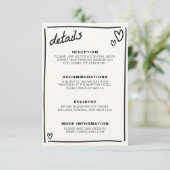 Gezeichnet Hochzeit Begleitkarte (Stehend Vorderseite)