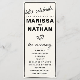 Gezeichnet Hochzeit Programm