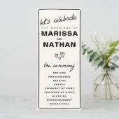 Gezeichnet Hochzeit Programm (Stehend Vorderseite)