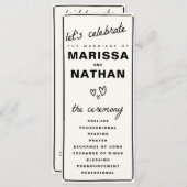 Gezeichnet Hochzeit Programm (Vorne/Hinten)