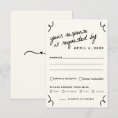 Gezeichnet Hochzeit RSVP Karte (Vorne/Hinten)