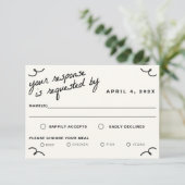 Gezeichnet Hochzeit RSVP Karte (Stehend Vorderseite)