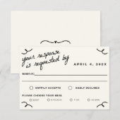 Gezeichnet Hochzeit RSVP Karte (Vorne/Hinten)