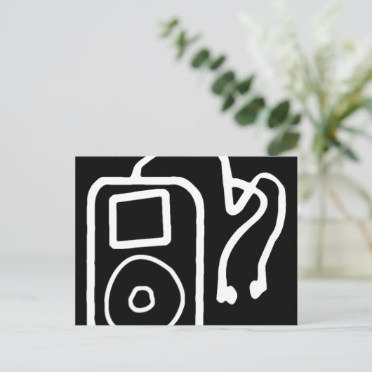 Gezeichnet iPod Black Postcards Postkarte (Stehend Vorderseite)