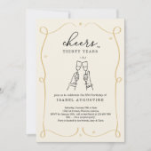 Gezeichnet jubeln jedes Jahr Geburtstagsparty Einladung (Vorderseite)