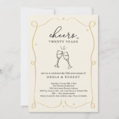 Gezeichnet Jubiläum jedes Jahr Hochzeit Jahrestag Einladung (Vorderseite)