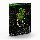 Gezeichnet Kaktus Fotoblock (Links)