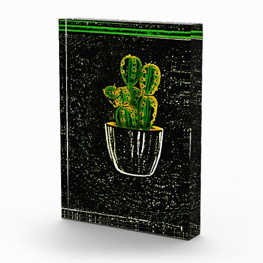 Gezeichnet Kaktus Fotoblock (Rechts)