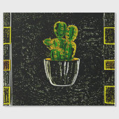 Gezeichnet Kaktus Geschenkpapier (Flach)