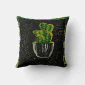 Gezeichnet Kaktus Kissen (Rückseite)