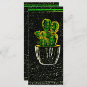 Gezeichnet Kaktus Menükarte (Vorne/Hinten)