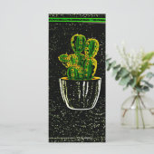 Gezeichnet Kaktus Menükarte (Stehend Vorderseite)
