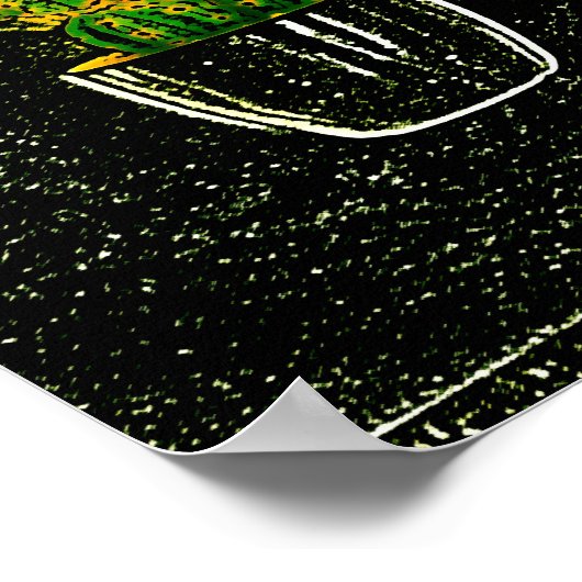 Gezeichnet Kaktus Poster (Ecke)