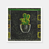 Gezeichnet Kaktus Serviette (Vorderseite)
