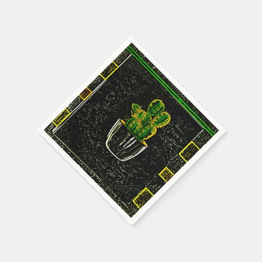 Gezeichnet Kaktus Serviette (Ecke)