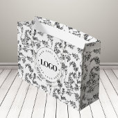 Gezeichnet Kräutergrün, botanisches Logo hinzufüge Große Geschenktüte