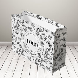 Gezeichnet Kräutergrün, botanisches Logo hinzufüge Große Geschenktüte