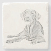 Gezeichnet Labrador Retriever Marmor Untersetzer (Vorderseite)