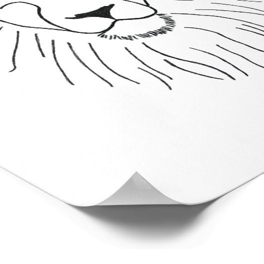 Gezeichnet Lion Poster (Ecke)