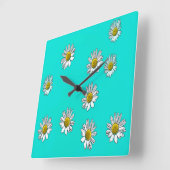 Gezeichnet Milchprodukte Quadratische Wanduhr (Winkel)