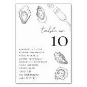 Gezeichnet Oysters Seating Chart Names Wedding Sig Tischnummer (Vorderseite)