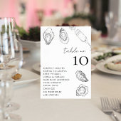 Gezeichnet Oysters Seating Chart Names Wedding Sig Tischnummer