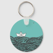 Gezeichnet Papierboot Schlüsselanhänger (Vorderseite)