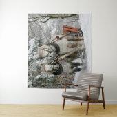 Gezeichnet Pferd Sleigh Ride Wandteppich (Beispiel)