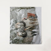 Gezeichnet Pferd Sleigh Ride Wandteppich (Vorderseite)