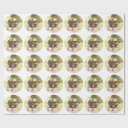 Gezeichnet Pferde Vechicles, Amphipferd und Buggy Geschenkpapier (Flach)