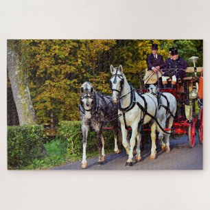 Gezeichnet Pferdekutsche im Park Puzzle