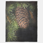 Gezeichnet Pinecone und Pine Needles Fleecedecke (Vorderseite)