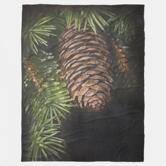 Gezeichnet Pinecone und Pine Needles Fleecedecke (Vorderseite)