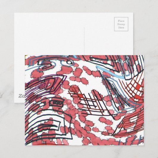 gezeichnet postkarte (Vorne/Hinten)