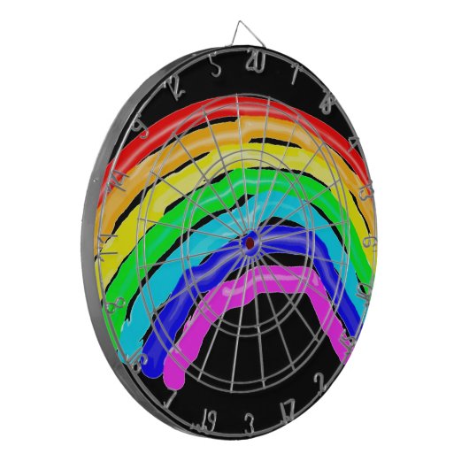 Gezeichnet Regenbogen Dartscheibe (Vorderseite Links)