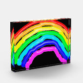 Gezeichnet Regenbogen Fotoblock (Links)