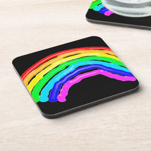 Gezeichnet Regenbogen Getränkeuntersetzer (Linke Seite)