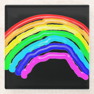 Gezeichnet Regenbogen Glasuntersetzer