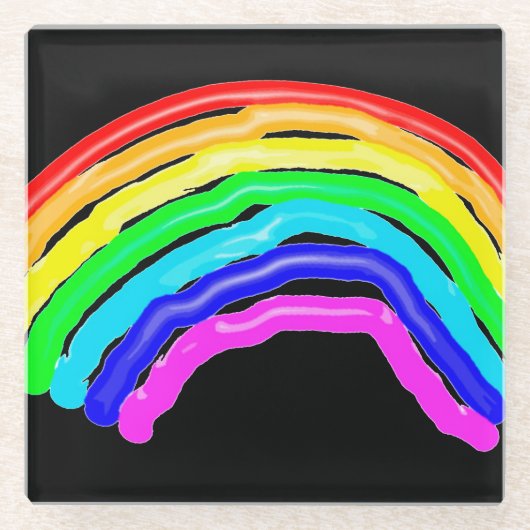 Gezeichnet Regenbogen Glasuntersetzer (Vorderseite)