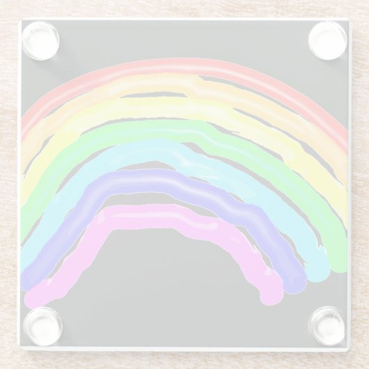Gezeichnet Regenbogen Glasuntersetzer (Rückseite)