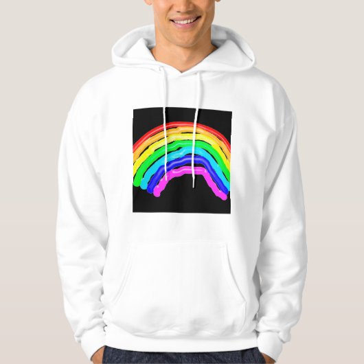 Gezeichnet Regenbogen Hoodie (Vorderseite)