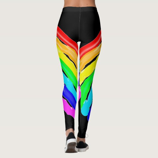 Gezeichnet Regenbogen Leggings (Rückseite)