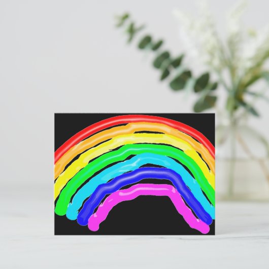 Gezeichnet Regenbogen Postkarte (Stehend Vorderseite)
