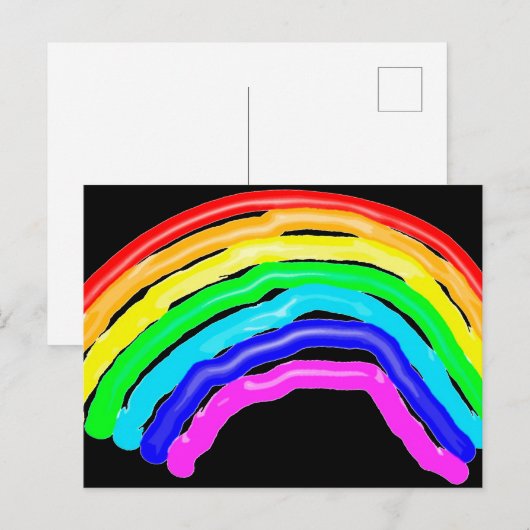 Gezeichnet Regenbogen Postkarte (Vorne/Hinten)