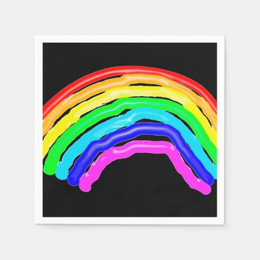 Gezeichnet Regenbogen Serviette (Vorderseite)