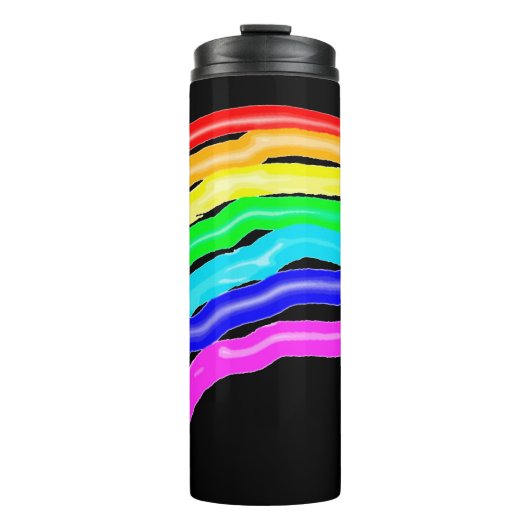 Gezeichnet Regenbogen Thermosbecher (Vorderseite)