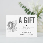 Gezeichnet Rose Blume Black & White Beauty Salon W (Stehend Vorderseite)