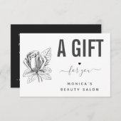 Gezeichnet Rose Blume Black & White Beauty Salon W (Vorne/Hinten)