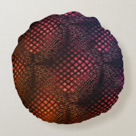 Gezeichnet Rotwein, der wie ein Jute-Netz aussieht Rundes Kissen